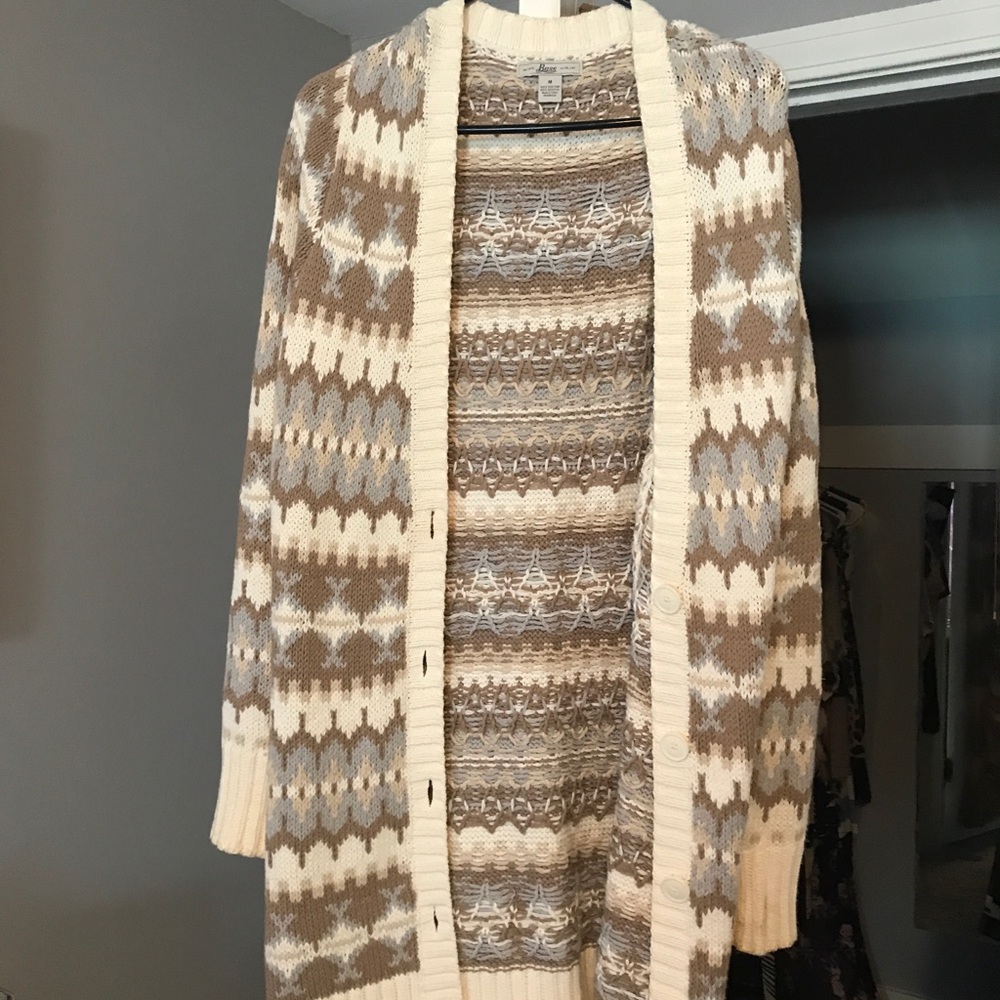 Long button up sweater